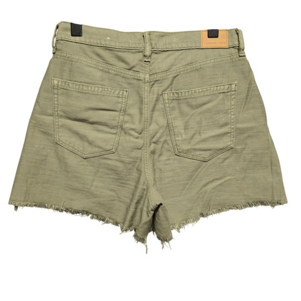 American Eagle High Rise Mom Short Festival 4 Olive Green Distressed Frayed Hem‎ - Picture 3 of 11
